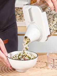 1 件密封食品储存容器，大豆罐，食品罐，谷物罐，小麦罐，面粉罐：用于意大利面、干粮、面粉和糖的塑料罐，防虫便携式方形米、谷物、坚果和面粉罐 | 基本厨房收纳盒、谷物罐、米桶、零食罐、咖啡豆罐、食品罐、家居装饰、送给朋友的礼物、返校用品、感恩节礼物、丰收节、家庭晚餐