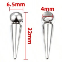 10pcs/Pack High Quality Stainless Steel Cone-Shaped Spike Pendant, Large Hole Cone Pendant, Long Bullet Nail Pendant, Conical Stainless Steel Pendant, Suitable For Hip-Hop, Rock, Gothic, Punk Style DIY Necklace, Bracelet, Jewelry Making, Accessory - Pointed Cone Pendant - View 16