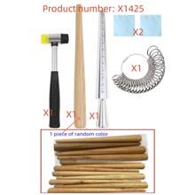 Ensemble De Baguiers En Métal 1 Pièce/6 Pièces Avec Marteaux À Bijoux, Maillet En Caoutchouc, Anneaux En Bois De Mesure Des Doigts, Barre De Pliage Danneau En Acier Inoxydable, Bâton De Mise En Forme Danneau, Jauge Danneau, Petit Marteau En Caoutchouc, Timbres En Acier Lettre/chiffre, Kit De Réparation De Bijoux (couleur Aléatoire)