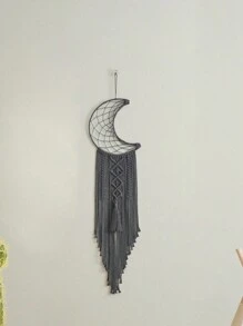 1 pièce Macramé lune et étoile, Attrape-rêves pentagon, Macramé moderne, Décoration murale pour la maison, Cadeau pour mère sorcière, Attrape-rêves en fil, Cadeaux pour elle