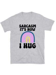 Oversized Style For Women, Sarcasm It's Now I Hug Shirt, Funny Humor Sarcasm Graphic T Shirt, Loose Type Shirt For Women, Perfect For Holiday Parties Or Gift Giving, Soft And Comfortable - 灰色 - 查看 3