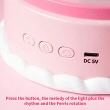 Miniso Sanrio Official Cinnamoroll Wish Lamp | PVC Material | Double Press Color Changing LED Night Light | Two Levels Of Brightness | Music Playback | Rotating Design(1 PC) - Pink - View 6