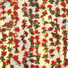 30颗LED人造玫瑰花环串灯，电池供电，10英尺玫瑰藤蔓仙女灯，适用于情人节、婚礼、卧室、生日派对、花卉装饰 - 彩色 - 查看 5