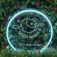 1 szt., konfigurowalny zestaw neonowych znaków LED na Ramadan - wymienne spersonalizowane dekoracje ścienne, rzeźbione litery, dekoracje świąteczne, do sypialni, salonu i biura