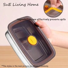 Recipientes de acero inoxidable 316 con tapas, contenedores de marinado y aperitivos, recipientes de almacenamiento de alimentos para el almuerzo/sobras, aptos para lavavajillas y congelador - Microondas, regalo de Navidad - plata - Ver 7