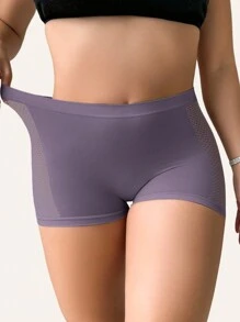 5 件/包大码女式无缝镂空透气高弹力瑜伽短裤、运动紧身裤 - 彩色 - 查看 4