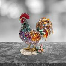 Adornos de gallo de cristal 2D de acrílico plano para mesa, oficina, TV, escritorio, hogar, festivales y fiestas. - Multicolor - Ver 5