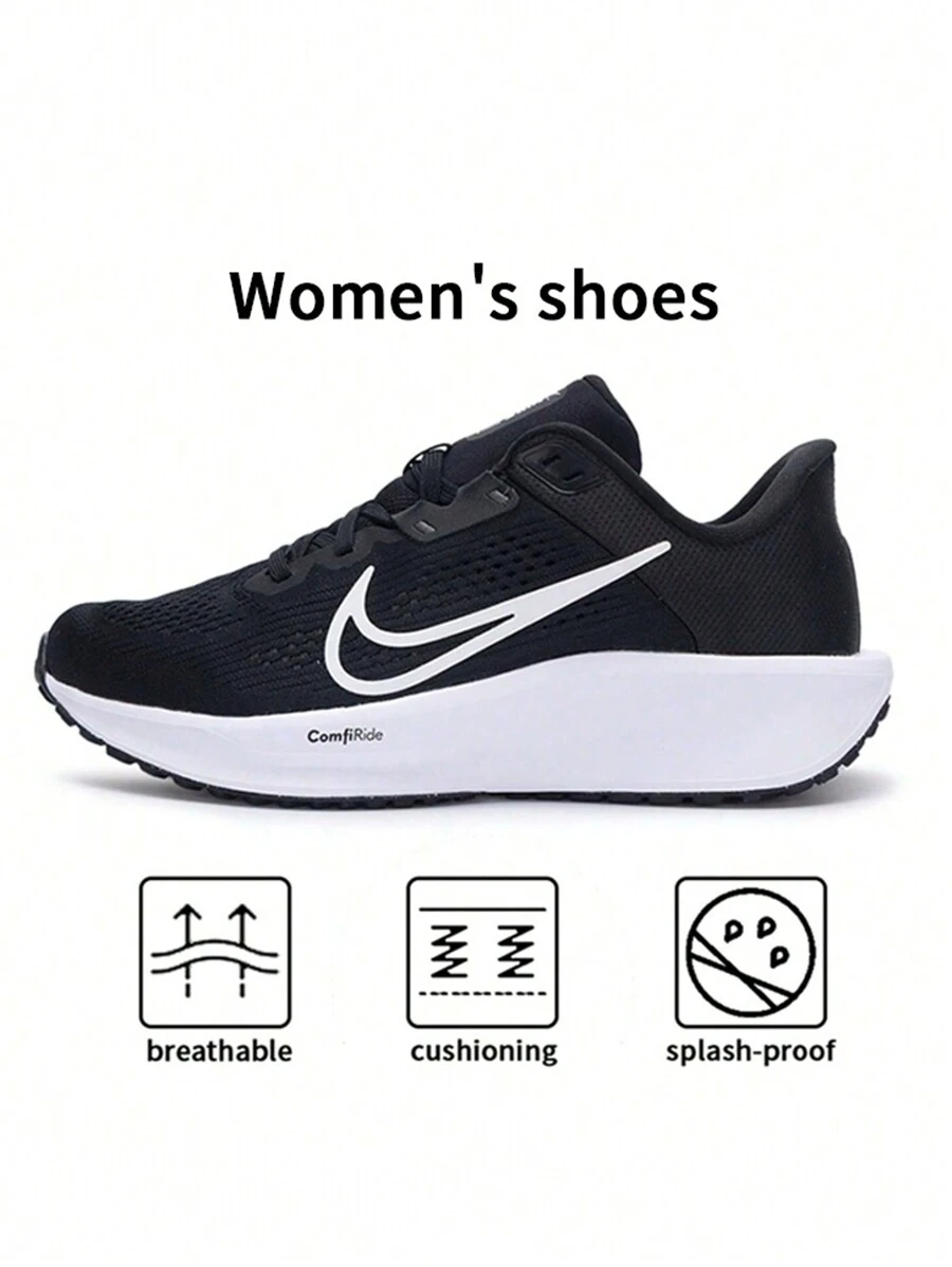 Nike Zapatos para correr en carretera para mujeres Quest 6, zapatos de running cómodos FD6034-001 - Negro/Blanco/Gris hierro - Ver 1