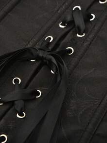 女士提花露背系带抹胸，新年派对、情人节、节日上衣、紧身胸衣上衣、毕业典礼