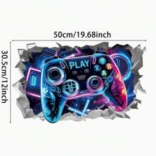 1 件 Wondev 3D 立体墙贴，游戏玩家主题墙贴，带有游戏手柄图案，适用于男孩卧室、游戏室、儿童房、个性化定制、学校装饰、惊喜礼物、宿舍装饰、返校家居装饰、房间装饰、学习用品 - 多色-牆貼 - 查看 3