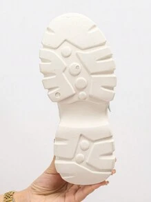 Versatile Casual Outdoor Women Shoes, Fashionable Lace-Up Ladies Platform Thick Sole Sneakers