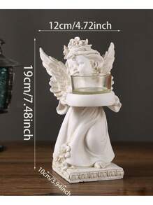 复古欧式天使烛台装饰，美式雕像雕塑小天使女孩书桌摆件，创意家居装饰，浪漫烛光晚餐氛围，适合情人节/婚礼/礼物/客厅/餐厅/酒吧