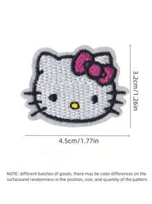 Sanrio 1 pezzo Patch termoadesivo carino con gattini cartoni animati e motivi anime, per decorare vestiti, t-shirt, borse, scarpe, ricamo su tessuto
