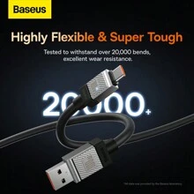 Baseus Cable de carga rápida CoolPlay Serie de USB a Tipo-C 100W 1m 2M, regalo para vacaciones