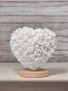 1 件心形和玫瑰形硅胶模具，适用于 DIY 蜡烛、肥皂、香薰石、石膏装饰制作