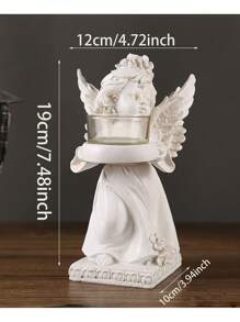 复古欧式天使烛台装饰，美式雕像雕塑小天使女孩书桌摆件，创意家居装饰，浪漫烛光晚餐氛围，适合情人节/婚礼/礼物/客厅/餐厅/酒吧