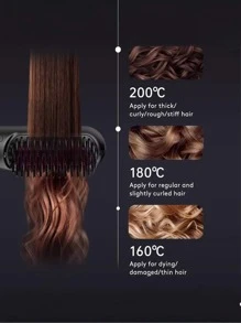 JMMO 1 Pc Mini Hair Straightener Comb, 2000mAh USB Rechargeable LithiumBattery, 10W Anion Heated Brush With 3 Temperature Settings, PortableAnti-Scald Styling Tool For Home And Travel Use, Ideal Women's Gift