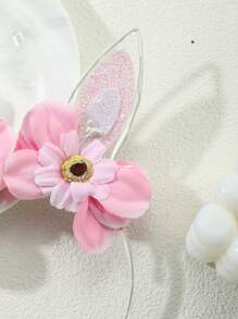 Cute 3D Flower Bunny Ear Headband, Easter