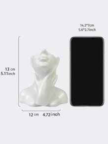 1 件装树脂女性面部花瓶白色花瓶用于装饰，女性面部花瓶艺术，现代装饰花瓶中心装饰品，适用于桌子、架子、客厅、办公室、卧室、小 - 白色 - 查看 9