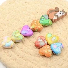 10pcs/20pcs Heart-Shaped Acrylic Beads, Loose Beads, Suitable For DIY Jewelry Making Of Bracelets, Necklaces, Earrings And Other Accessories, Beading Supplies (Random Color) - Random Color - View 4