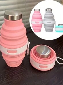 1 个双头折叠伸缩水瓶，柔软不易变形，适合送给家人/朋友的礼物，适合户外、露营 - 彩色 - 查看 9