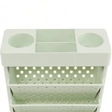 YUNRUX 5-Tier Rolling Cart Multifunctional Storage Cart Storage Shelf, Storage Bookshelf Shelf With Wheels - 綠色 - 查看 4