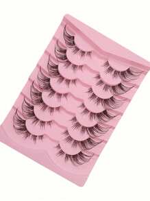 7对透明茎假睫毛，纤细纤长卷翘蓬松睫毛，自然拉长延伸至眼尾 - 眼尾拉長款 - 查看 3