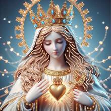 5D 钻石画工具套件，DIY 钻石马赛克工艺品，手工艺术礼物，节日派对装饰，帆布墙艺术，适用于卧室、办公室、客厅 - 无框 - 彩色 - 查看 2