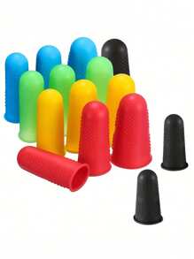 Set de 5 protectores de dedos de silicona, protectores de dedos para pegamento caliente, dedales de silicona, protectores de dedos para pegamento caliente, almohadillas de agarre para la punta de los dedos para contar dinero, clasificar, escribir y juegos deportivos