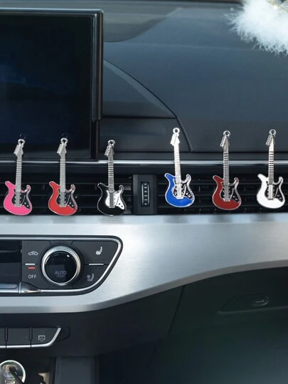 1pc/3pcs/6pcs Car Air Vent Decorations, Fashionable Creative Music Guitar Decor, Car Air Freshener Holder (Fragrance Not Included)