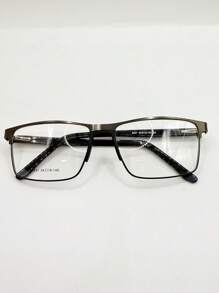 1PC Metal Prescription Glasses Frame - 深灰色 - 查看 1