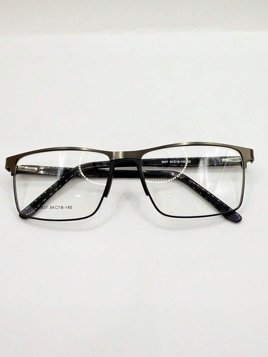 1PC Metal Prescription Glasses Frame - 深灰色 - 查看 1