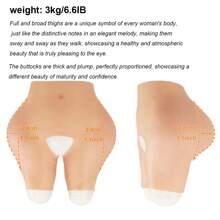 Fashion Women's Silicone Buttock Lifting Open-Crotch Pants, Honeycomb Silicone Buttocks Pad, Realistic Full Thigh Shaping Shapewear, Lifting Butt Line