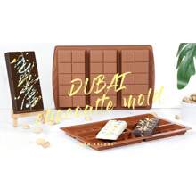 Dubai Chocolate Bar Mold Deep Stuffed Silicone Molds For Filling Pistachio Chocolate Bar Large Thick Candy Bar Molds Break Apart