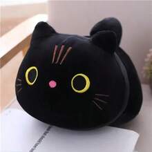 Almohada de felpa de gato suave y bonito de 20cm, cojín para sofá, juguete de peluche Kawaii, muñde Animal de dibujos animados, regalo encantador - Gris - Ver 2