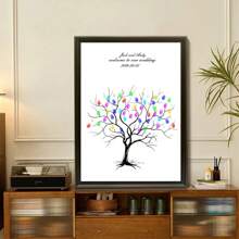 1 Stück Leinwand Kreative Fingerabdruck DIY Finger Malerei Poster Hochzeit Party Firmen Jahrestreffen Personalisierte Fingerabdruck Check-In Baum Bilder, Freunde und Freunde Check-In Fingerabdruck Erinnerungsposter, Erhöht den Spaß, Dekorative Malerei, Wohnzimmer, Schlafzimmer, Dekorativer Poster, Unvergesslich, Bedeutungsvoll, Wohnzimmer Schlafzimmer Dekoration Hängendes Bild Luxus Wandbehang, Rahmenlos, Grafik Muster