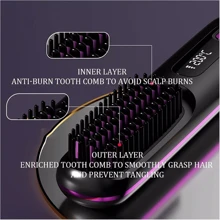 Numoya Portable Straightener Brush-GoBrush PRO, Rechargeable Mini Straightener - Black - View 6