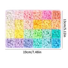 Un set de 3500/2800 cuentas, con cuentas Heishi de 6mm para hacer pulseras y brazaletes, incluye cordón elástico para hacer pulseras de la amistad, con 24 colores de cuentas de arcilla polimérica, convirtiéndolo en un regalo perfecto para manualidades DIY para familiares y amigos.