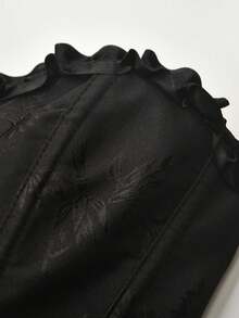 女士提花露背系带抹胸，新年派对、情人节、节日上衣、紧身胸衣上衣、毕业典礼