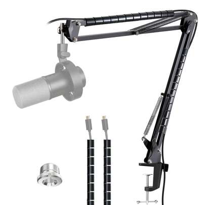 YOUSHARES Mic Boom Arm Compatible With FIFINE K688 Recording XLR/USB Microphone - K688 Boom Arm Mic Stand With Cable Sleeve, K688 Mic Arm For Streamin