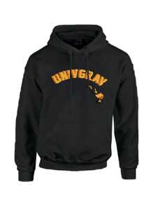 UNIVGRAV Cheese Print, Fashionable Cotton Hooded Sweatshirt, Street Style Sweatshirt, Crew Neck Sweatshirt, Super Soft And Breathable, Four Seasons Casual Hooded Sweatshirt, Suitable For Daily Wear, Casual Outing - 黑色 - 查看 1