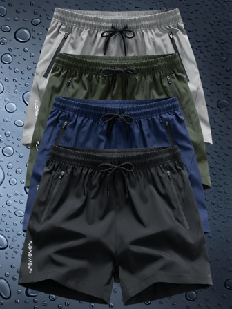 4 piezas Pantalones cortos deportivos de verano para hombre, shorts casuales de exterior transpirables y frescos para gimnasio y correr