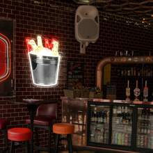 Heliwey UV Printed LED Ice Beer Bucket Design Crs Light Neon Sign For Home Bar Party Man Cave Pub Game Room Decoration Cool Illuminated Bar Display - Multi-color light - View 4