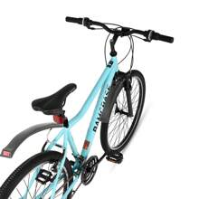 Hiland Bamcbase Lilac 26 Inch Adult Mountain Bike, Women's Step-Thru MTB With Shimano 21-Speed Rear Derailleur, V-Brakes, Suspension Front Fork & High-Carbon Steel Frame (Purple, White & Sky Blue) - 薄荷藍 - 查看 3