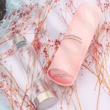 Botella de agua de cristal de energía de piedra natural,Botellas De Cuarzo de vidrio 450ML,Termos para agua,Piedra Curativa,Relaja,Caja de embalaje exquisita,Rose Gold (Cristal morado) - Morado - Ver 6