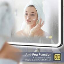 S'bagno Badspiegel mit Beleuchtung 80x60 cm Badezimmerspiegel mit Beleuchtung mit Aluminiumrahmen Nebel 3000-6500K Memory-Funktion IP44 Bad Spiegel mit Licht Horizontal/Vertikal Schwarz - M99(SchwarzerAluminiumrahmen+NoBluetooth)-60Lx80Bcm - Übersicht 3