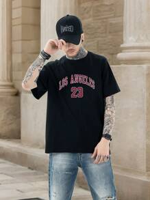 Grunge Punk Men's Retro Street Graphic Printed Loose Fit Short Sleeve T-Shirt, Summer High Street Vintage