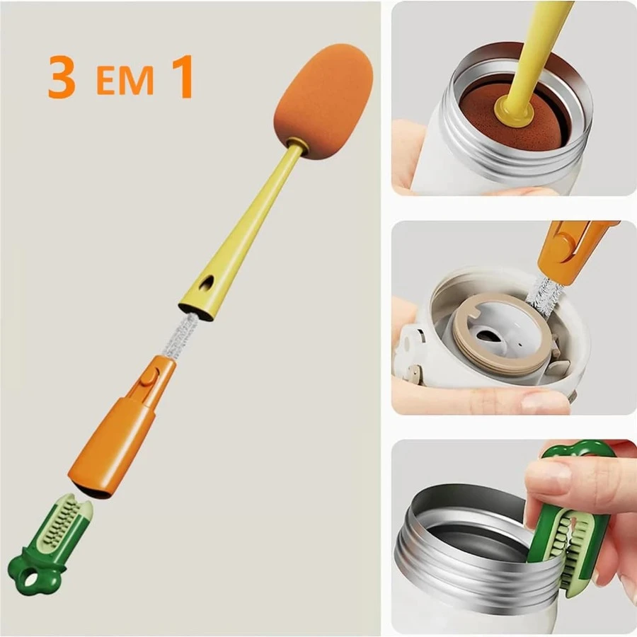 3 In 1 Multifunctional Cleaning Brush For Washing Baby Bottles Foldable Cups Baby Bottle Nipple Cleaner - SẮP XẾP - Xem 1