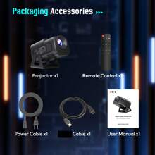 2025 Mini Projector 1080P FHD 4K Support Smart Portable Projector With WiFi And Bluetooth 180° Adjustable Auto Keystone Miracast Airplay TV Stick/USB/PS5/Laptop, With HD Cable - Projector and 60-inch Screen - View 10