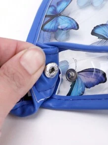 1 stuk vlindervormige transparante etui, waterdichte etui met grote capaciteit, multifunctionele opbergtas voor kantoorbenodigdheden en schoolbenodigdheden